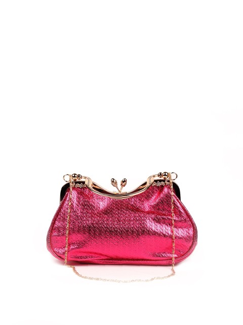 

ODETTE Women Red & Gold-Toned Printed Potli Clutch
