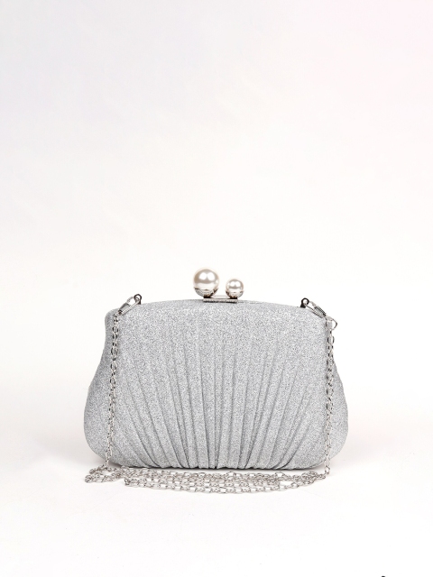 

ODETTE Women Silver Clutch