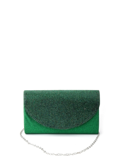 

ODETTE Green Embellished Foldover Clutch