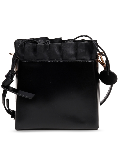 

ODETTE Black Bucket Pleated Sling Bag