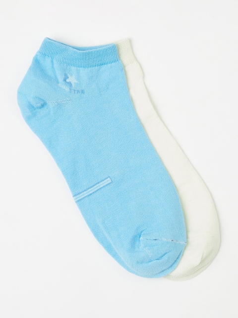 

J Style Women Pack of 2 Blue & White Solid Ankle-Length Socks