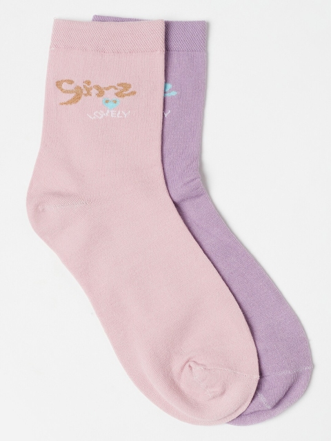 

J Style Women Pack of 2 Assorted Calf Length Socks