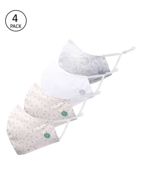 

Van Heusen Men Pack of 4 Printed 3-Ply Reusable Masks, White