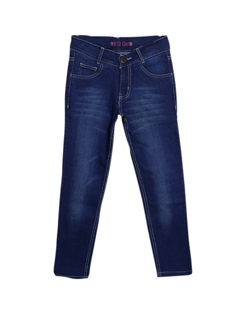 

612 league Girls Blue Light Fade Stretchable Jeans