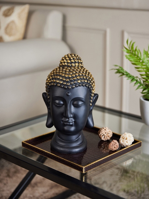 

Pure Home and Living Black & Gold-Toned Bodhi Buddha Head Showpiece
