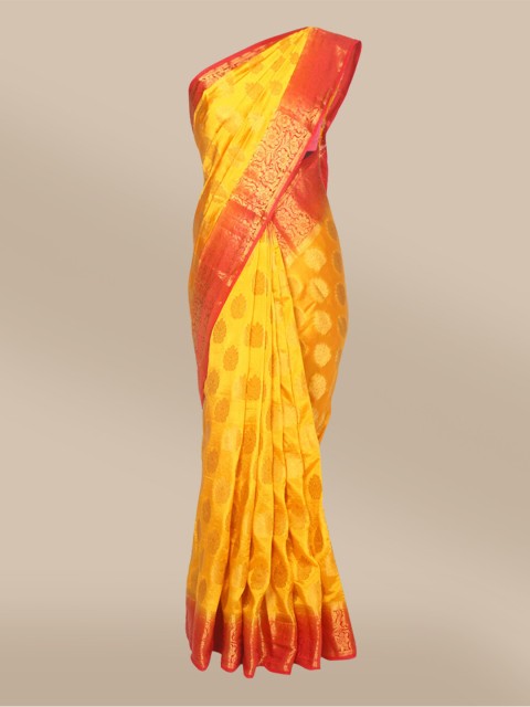 

The Chennai Silks Yellow & Red Ethnic Motifs Saree