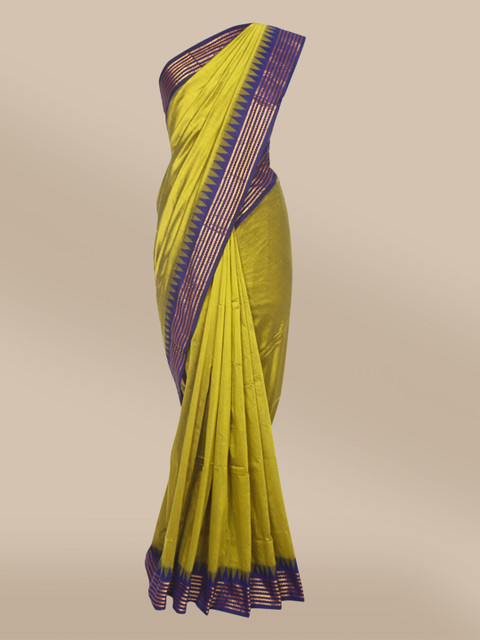 

The Chennai Silks Green & Violet Zari Saree