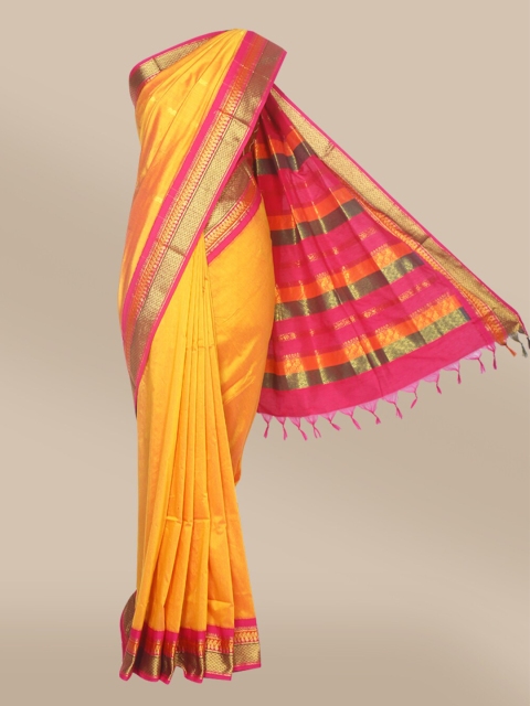 

The Chennai Silks Yellow & Magenta Zari Saree