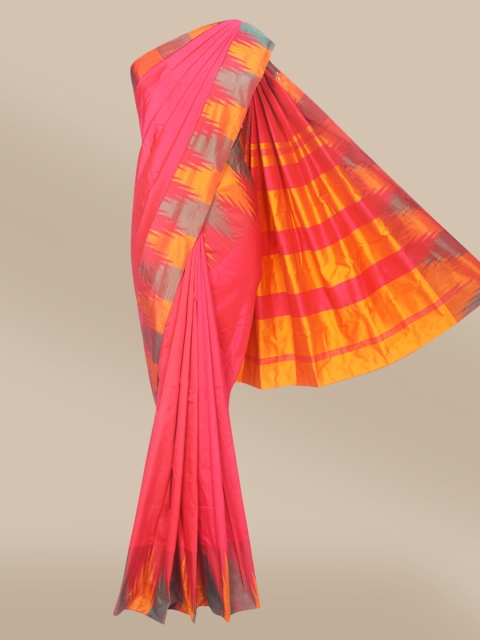 

The Chennai Silks Magenta & Orange Pure Silk Saree