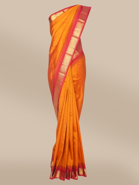 

The Chennai Silks Orange & Red Zari Pure Silk Saree