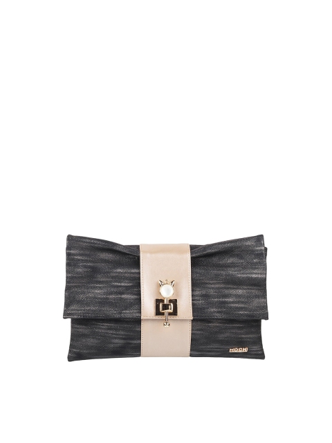 

Mochi Women Black & Pink Embellished Foldover Clutch