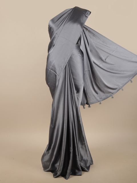 

Pothys Grey & Pink Satin Solid Saree