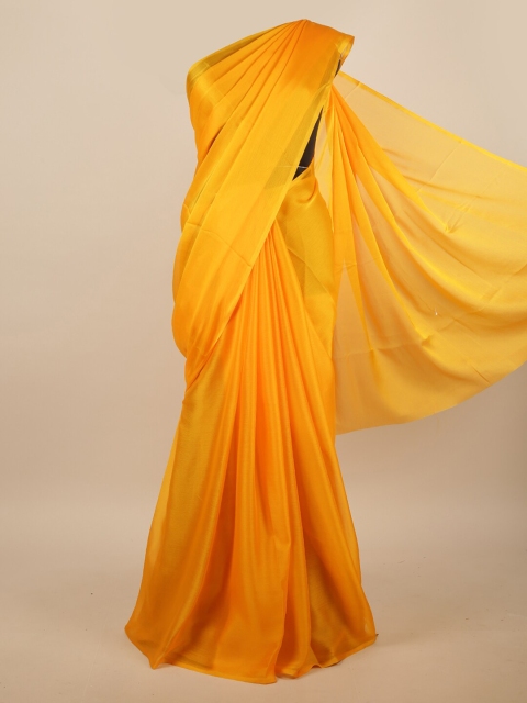 

Pothys Yellow Poly Chiffon Solid Saree