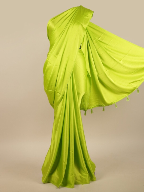 

Pothys Green Satin Solid Saree