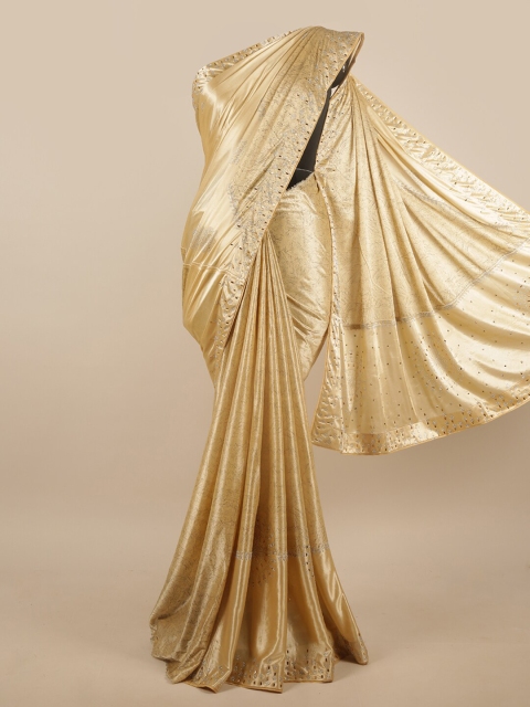 

Pothys Gold-Toned Poly Chiffon Embellished Saree