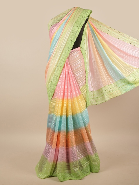 

Pothys Multicolour Poly Chiffon Embellished Saree, Multi