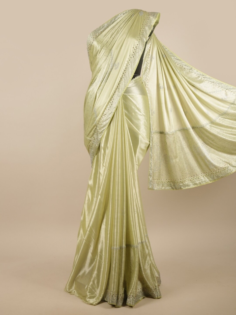 

Pothys Lime Green Beads and Stones Saree