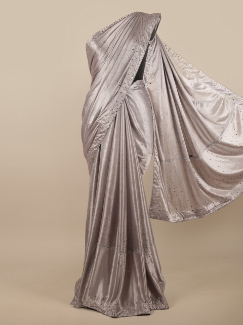 

Pothys Taupe Beads and Stones Saree