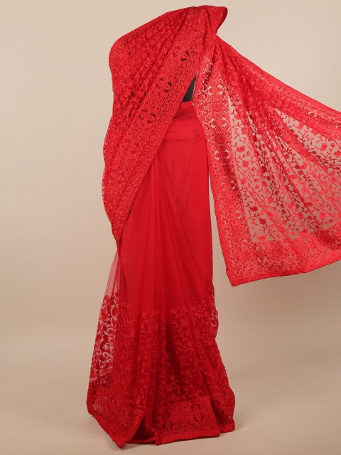 

Pothys Red Floral Net Saree