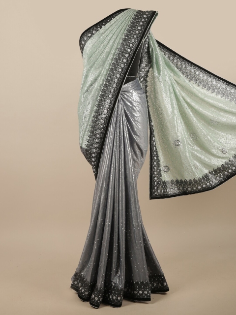 

Pothys Green Embellished Embroidered Saree