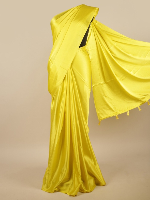 

Pothys Yellow Satin Saree