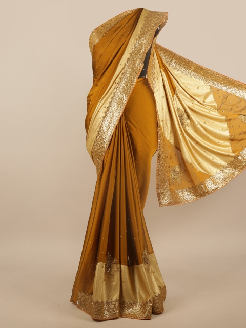 

Pothys Mustard Embellished Embroidered Saree