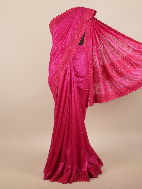 

Pothys Magenta Floral Net Saree