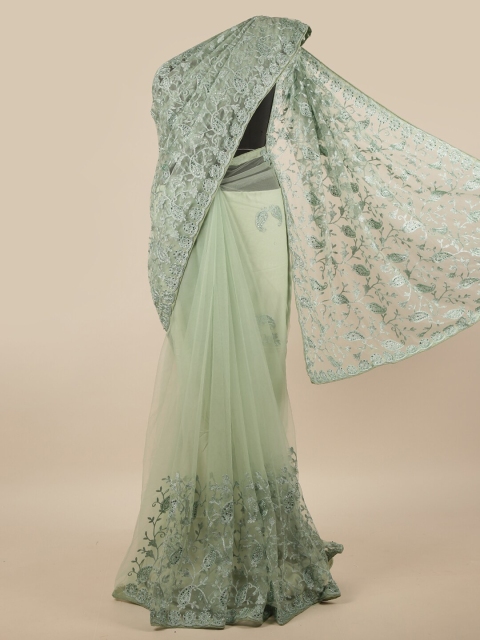 

Pothys Green Floral Net Saree