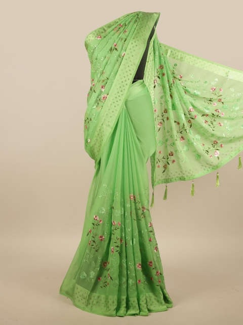 

Pothys Green & Pink Paisley Saree