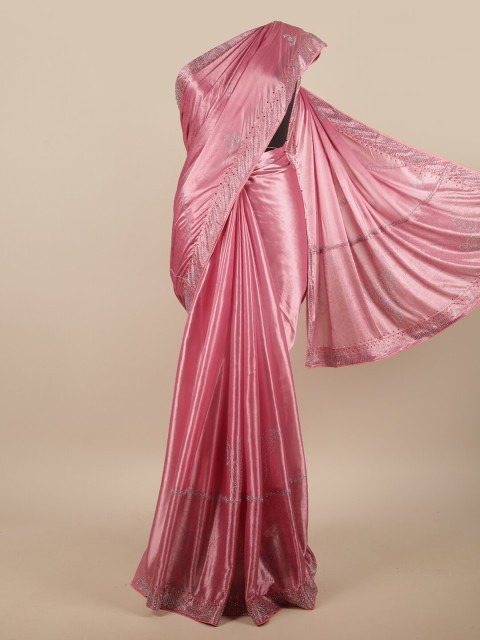 

Pothys Pink Beads and Stones Embellished Saree
