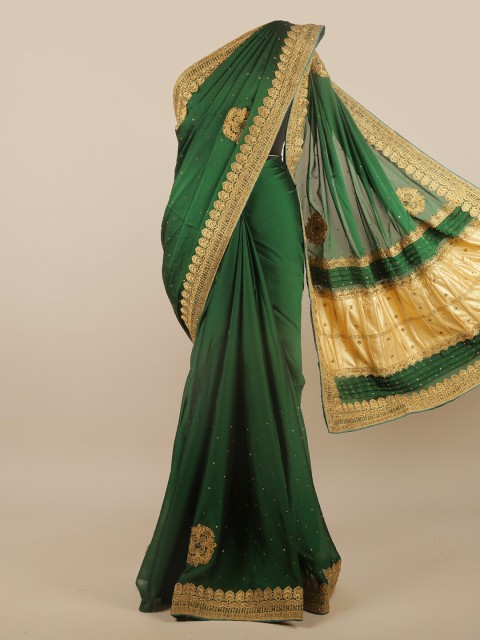 

Pothys Green Embellished Embroidered Saree