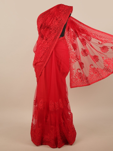 

Pothys Red Floral Net Saree