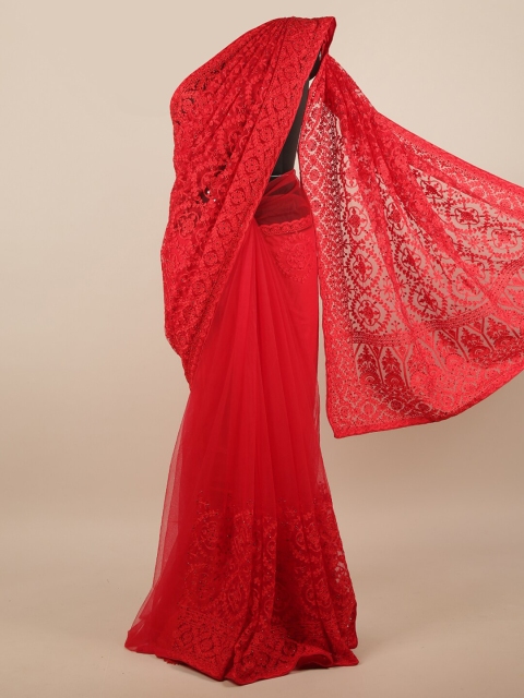 

Pothys Red Floral Net Saree