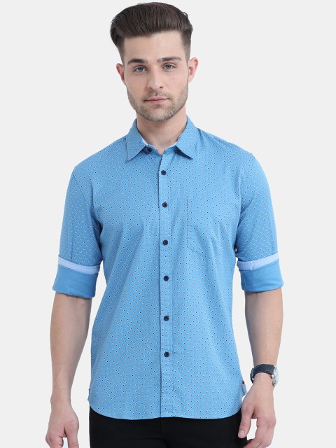 

HERE&NOW Men Blue Slim Fit Micro Ditsy Printed Casual Shirt