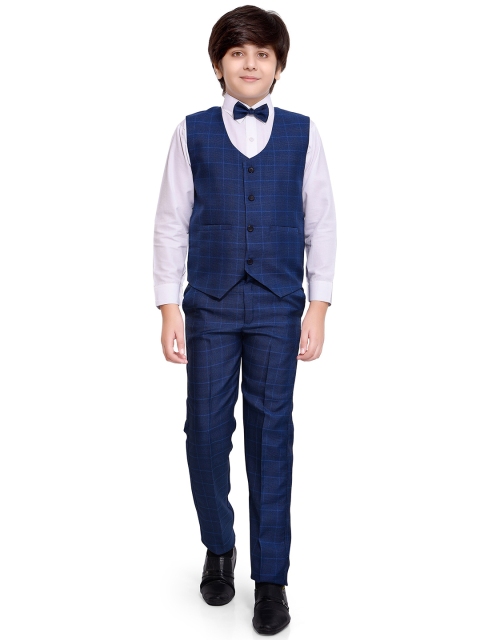 

Jeetethnics Boys Navy Blue & White Checked Shirt with Trousers