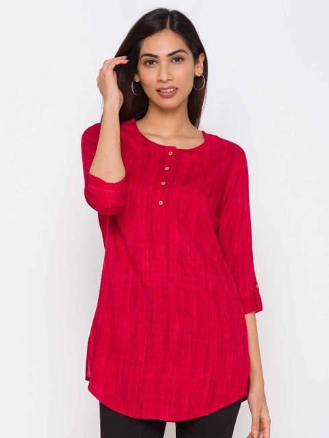 

ZOLA Magenta Self Design Tunic