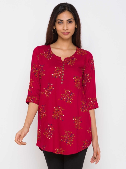 

ZOLA Magenta & Green Printed Tunic
