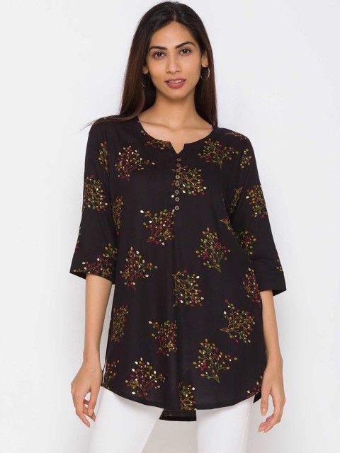 

ZOLA Black & Yellow Printed Tunic