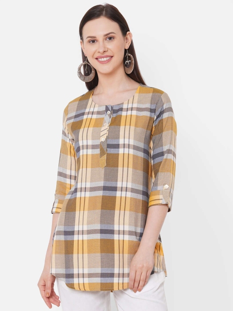 

ZOLA Mustard & Grey Checked Tunic