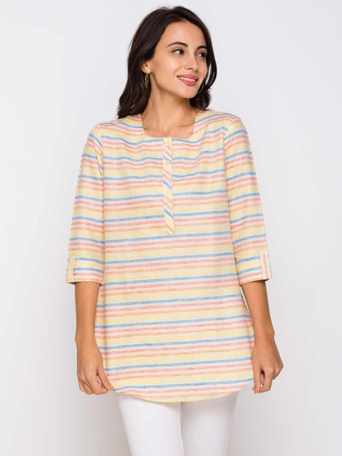 

ZOLA Off White & Red Striped Tunic