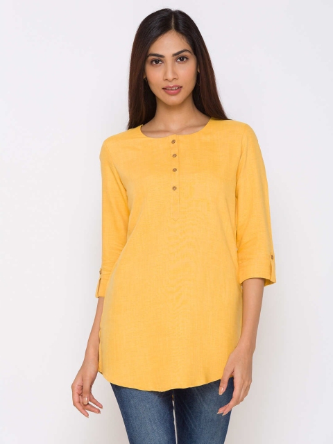 

ZOLA Mustard Round Neck Tunic