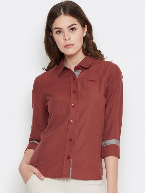 

JUMP USA Women Rust Opaque Casual Shirt