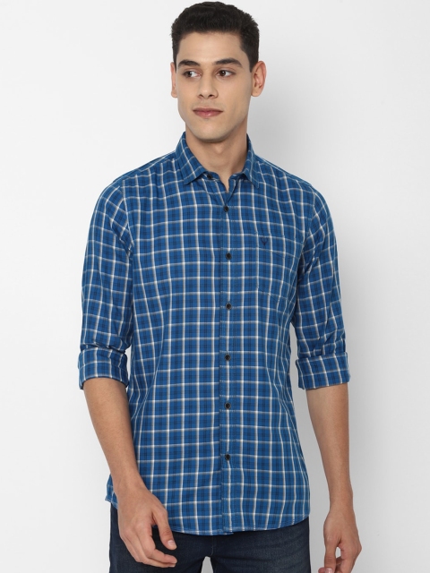 

Allen Solly Sport Men Blue Opaque Checked Casual Shirt