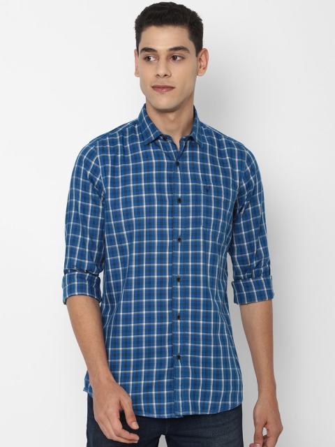 

Allen Solly Sport Men Blue Opaque Checked Casual Shirt