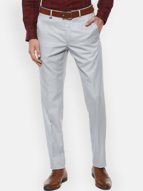 

Van Heusen Men Grey Textured Slim Fit Formal Trousers