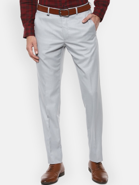 

Van Heusen Men Grey Textured Slim Fit Formal Trousers