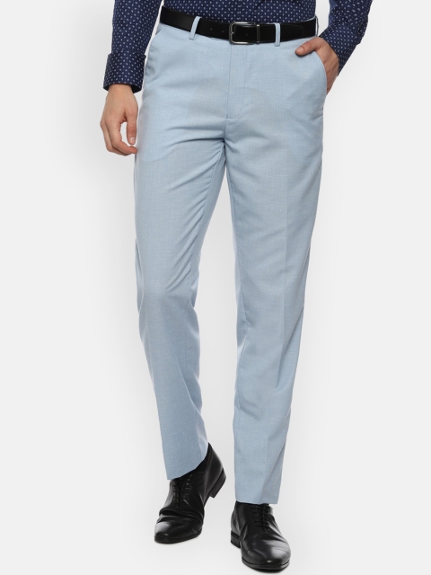 

Van Heusen Men Blue Solid Formal Trousers