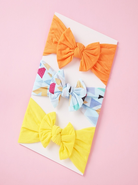 

AQUASTREET Set of 3 Girls Orange & Blue Knot Baby Hairband
