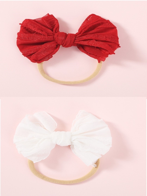 

AQUASTREET Girls Red & White Set of 2 Bowknot Hairband