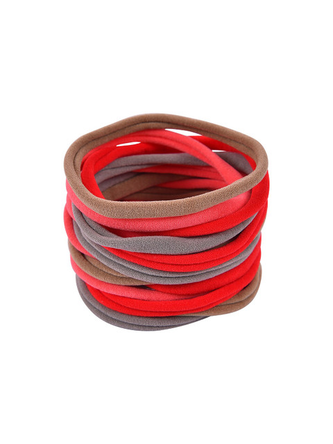 

AQUASTREET Set-15 Girls Red & Brown Ponytail Holders